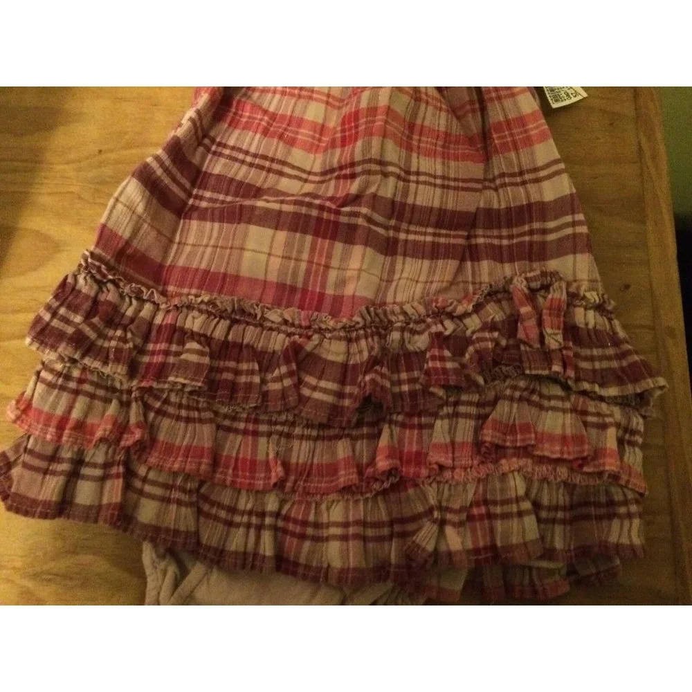 BabyGap Purple Plaid Cotton Dress 12-18 months GUC Matching Bloomers Ruffles